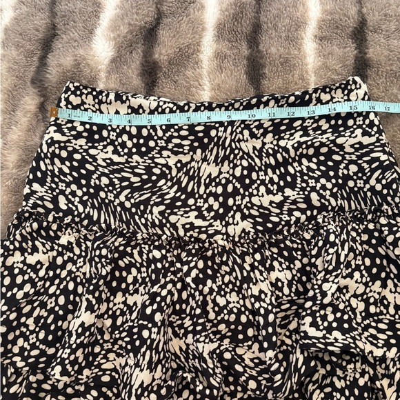 Anthropologie Maeve Tiered Mini Skirt New Size 10 Black White ANTHRO - Picture 7 of 12